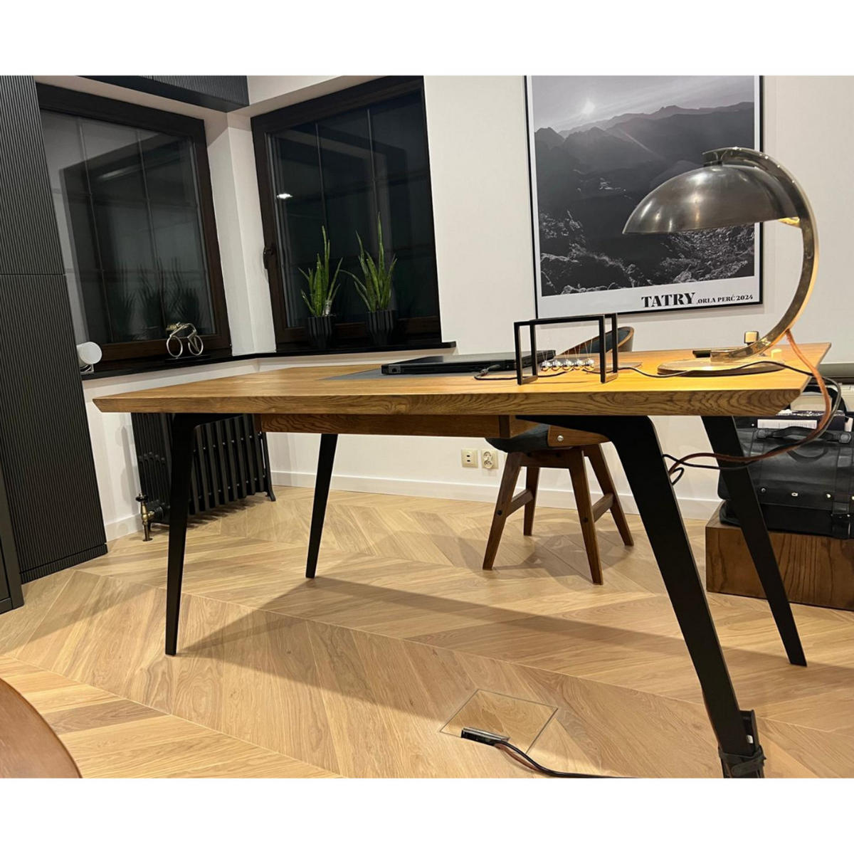 SCHREIBTISCH aus Eiche auf Metallbeine VITA III - Eichefarben, Holz (80/160/75cm) - Rawood Furniture