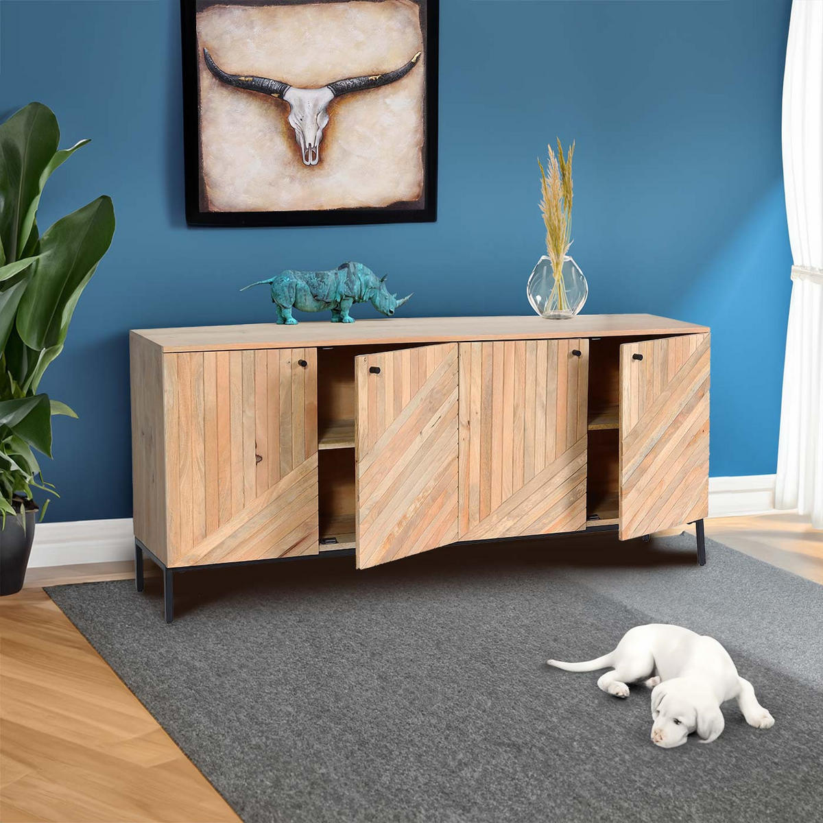 SIDEBOARD Beige - Beige, Holz (176/79/42cm) - MCW