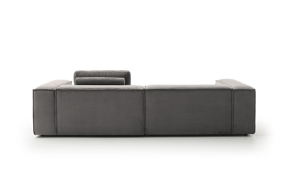 SOFA CARMO Anthrazit Cord - Anthrazit/Schwarz, Kunststoff/Textil (306/68/118cm) - KAWOLA