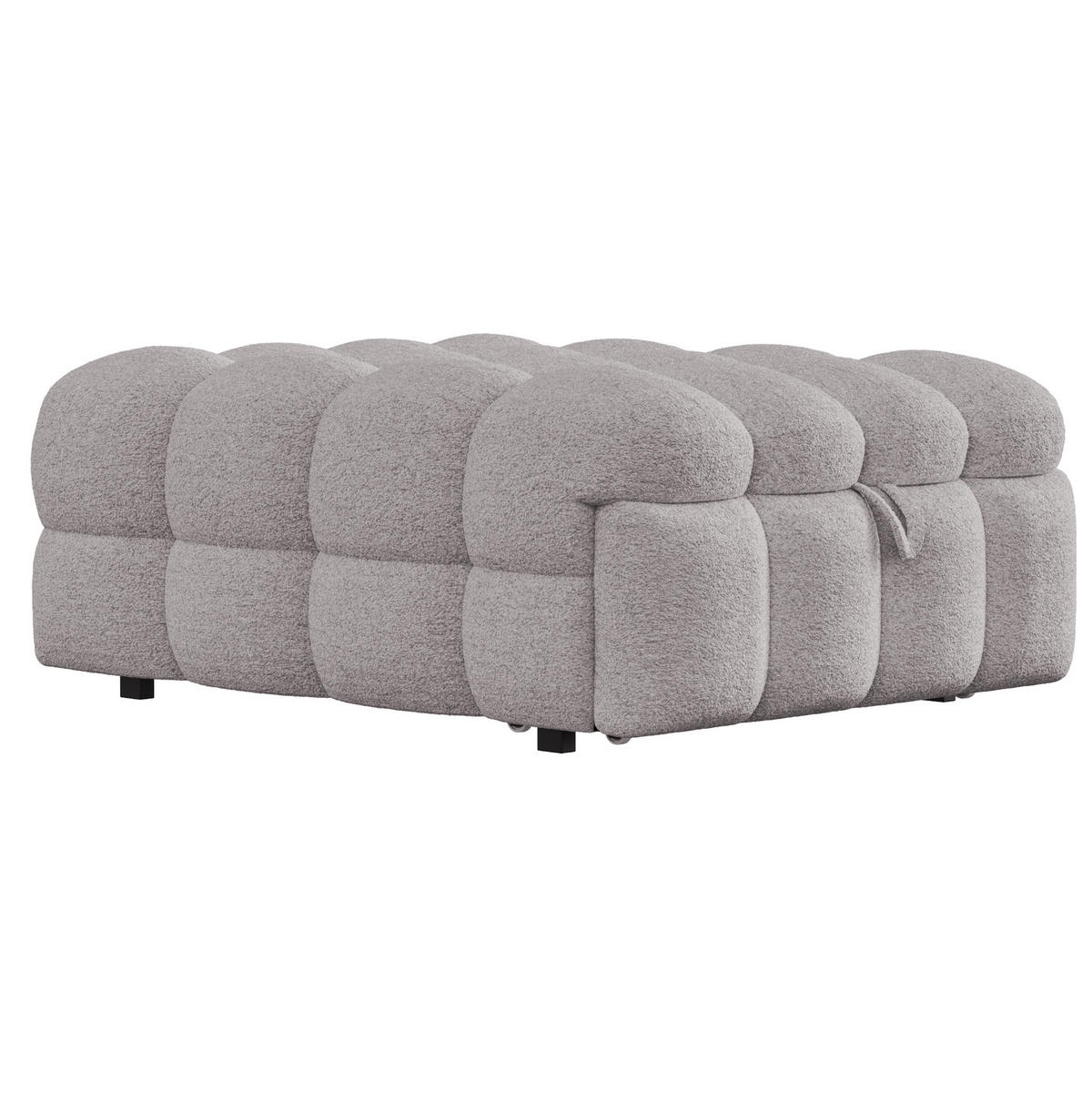 SCHLAFSOFA aus Teddy-Stoff 183x76x42 cm Grau, ausziehbar zum Einzelbett - Grau, Textil (70/180cm) - IVMEU