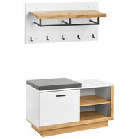 SET HOL alb Corowa - maro/alb, compozit lemnos (90/53/40cm) - Beliani
