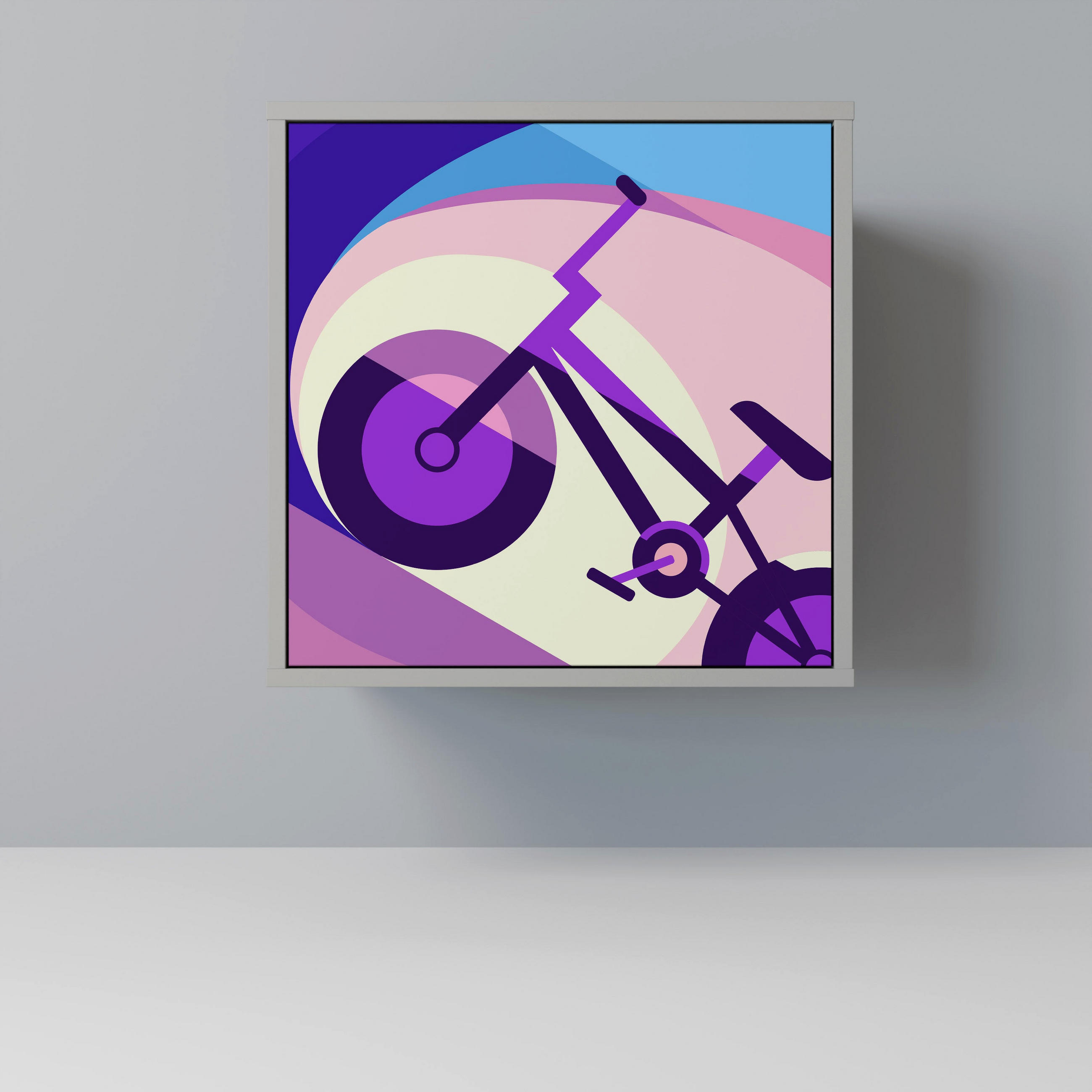 SIDEBOARD BIKE DREAMS, Grau, 57,5x42x57,5 cm, Ohne Füße - Multicolor/Grau, Holzwerkstoff (57.5/57.5/42cm) - SpaceRebels
