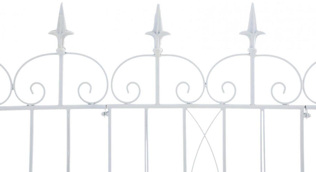 GARTENZAUN 4er Set Metall Weiß - Weiß, Metall (124/116cm) - CLP