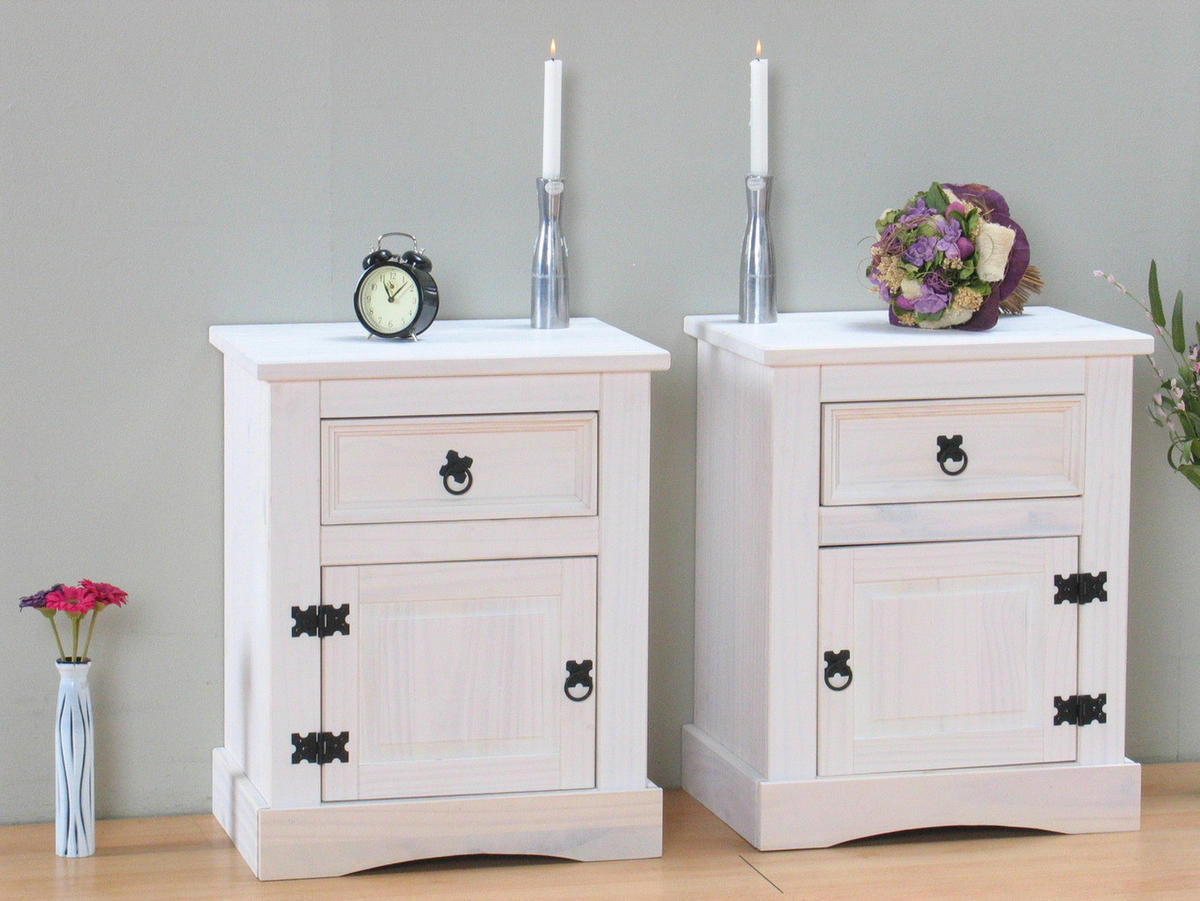 NACHTSCHRANK weiß - Weiß, Holzwerkstoff (53/66/38cm) - ebuy24