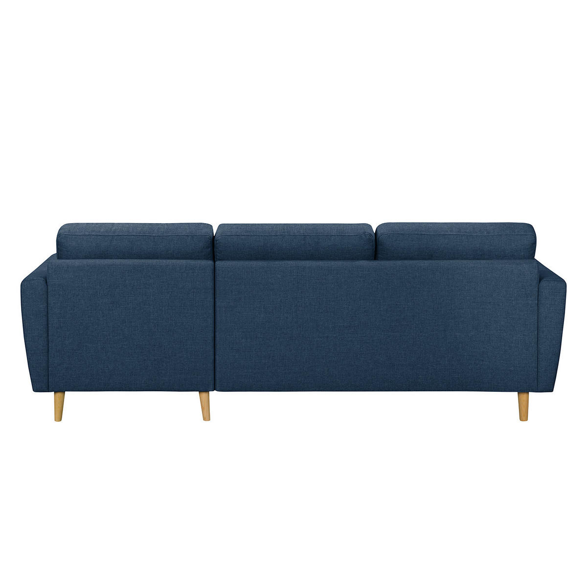 ECKSOFA mit Longchair - Hellbraun/Blau, Holz/Textil (233/148cm) - home24
