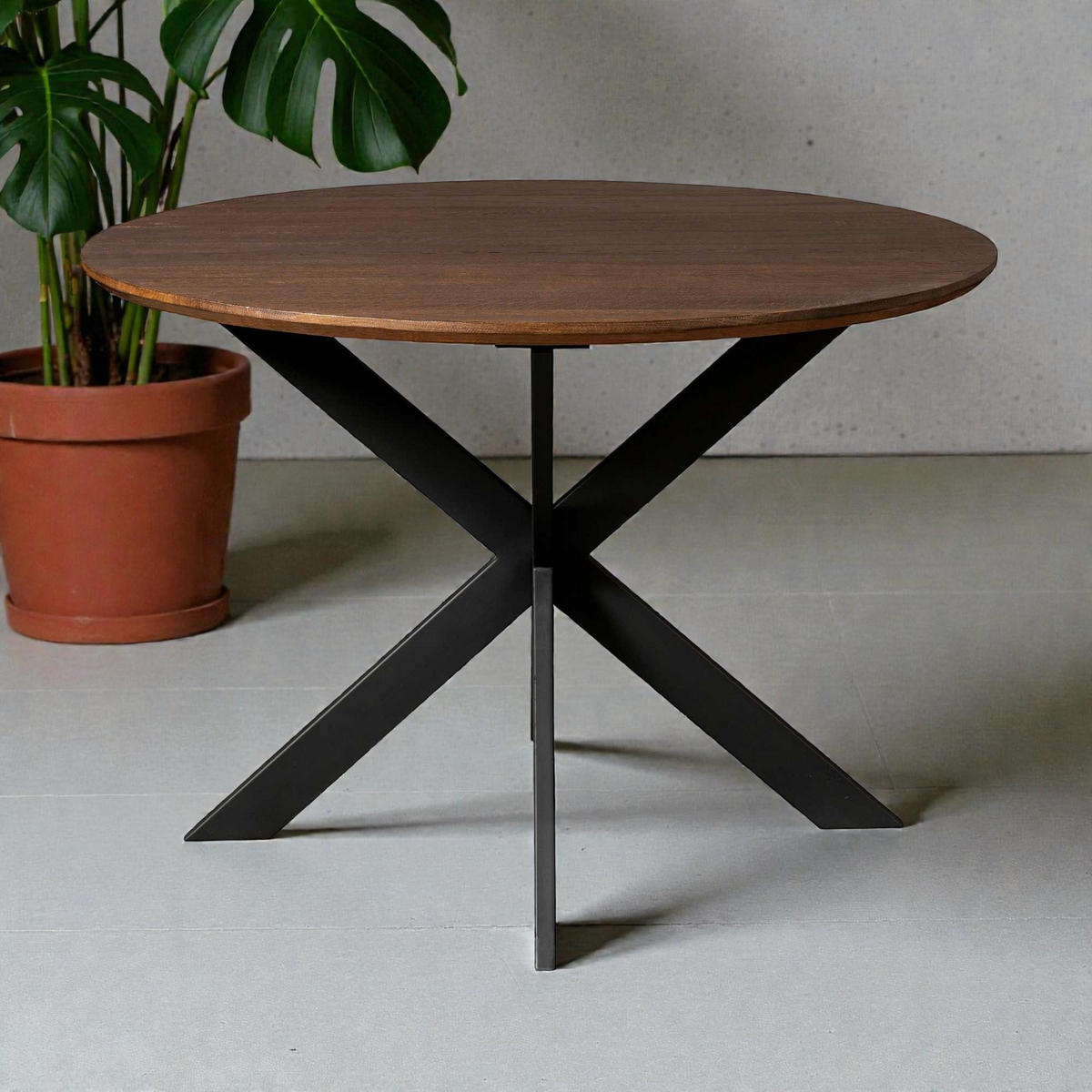 ESSTISCH Ferro Eichenholz Rund Durchmesser 110 cm Braun - Braun, Holz (110/110/76cm) - Villa Möbel