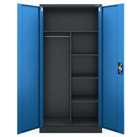 MEHRZWECKSCHRANK Metall abschließbar REKL 185x90x45cm Anthrazit-Blau - Anthrazit, Metall (90/185/45cm) - DELUKE