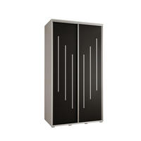 SCHWEBETÜRENSCHRANK 235,2/140/45 2-türig - Silberfarben/Schwarz, Holz/Metall (140/235/45cm) - Abiks Möbel