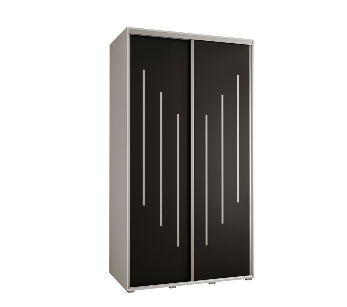 SCHWEBETÜRENSCHRANK 235,2/140/45 2-türig - Silberfarben/Schwarz, Holz/Metall (140/235/45cm) - Abiks Möbel