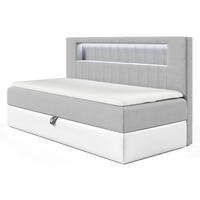 KINDERBETT GARETH 2 - Weiß/Grau, Holzwerkstoff (91/201cm) - Meblini