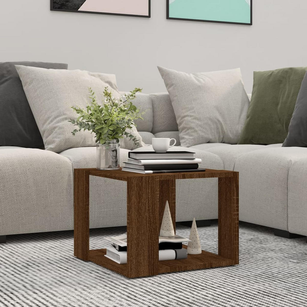 COUCHTISCH Braun Eichen-Optik 40x40x30 cm Holzwerkstoff - Braun, Holzwerkstoff (40/40/30cm) - furnicato