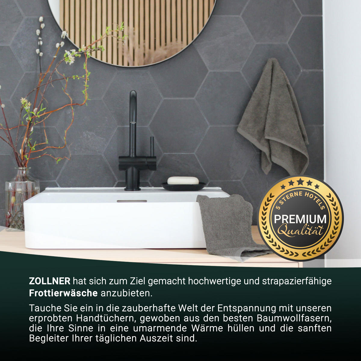 GÄSTETÜCHER, 10er-Set, 30x50 cm, 100% Baumwolle, Grau - Taupe, Textil (30/50cm) - Zollner