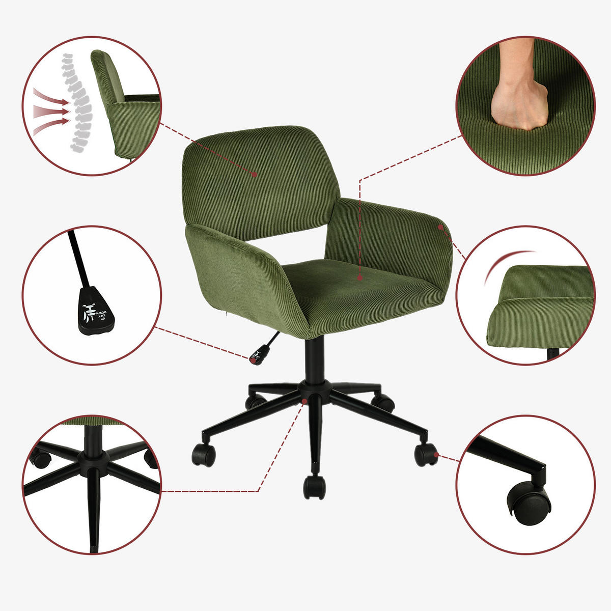 SCHWARZER Klapptisch & Grüner Stuhl Set - Grün, Metall (41/80/74cm) - Meubles Cosy