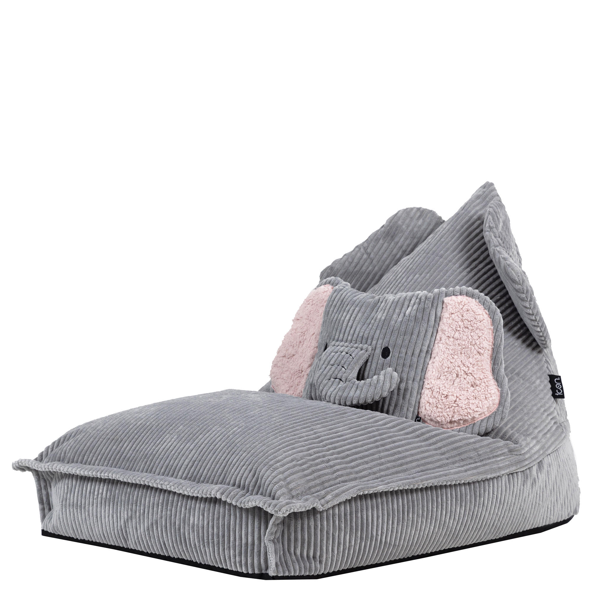 KINDERSITZSACK mit Kissen Elefant Cord - Grau, Textil (72/66/102cm) - icon