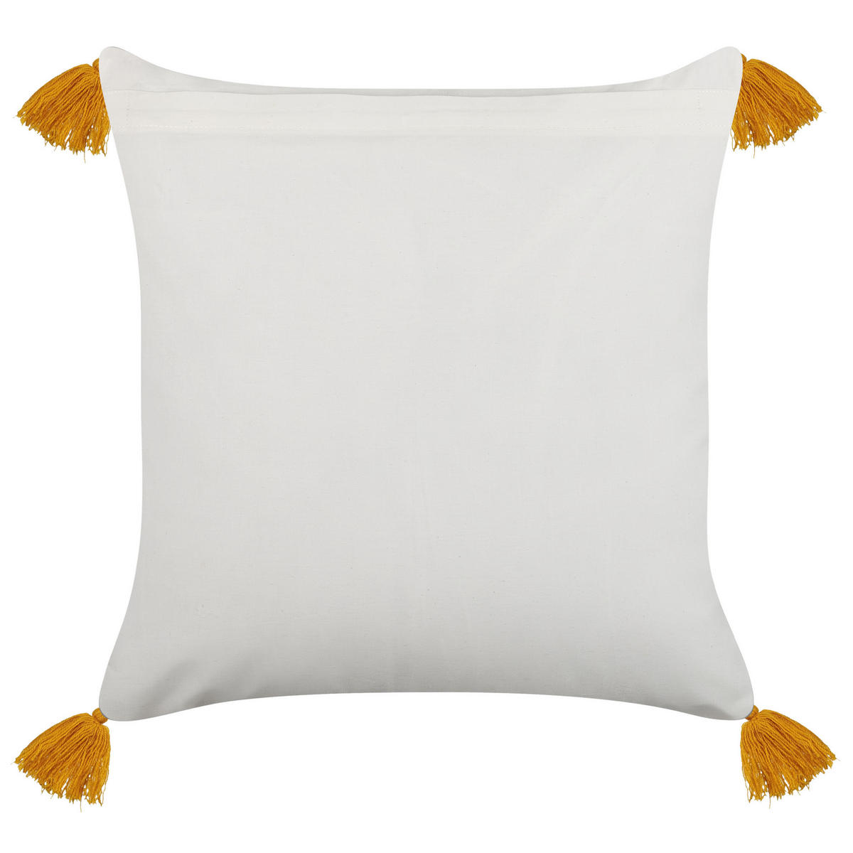 DEKOKISSEN 2er-Set Senfgelb 45/45 cm Biloba - Dunkelgelb, Naturmaterialien/Textil (45/45cm) - Beliani