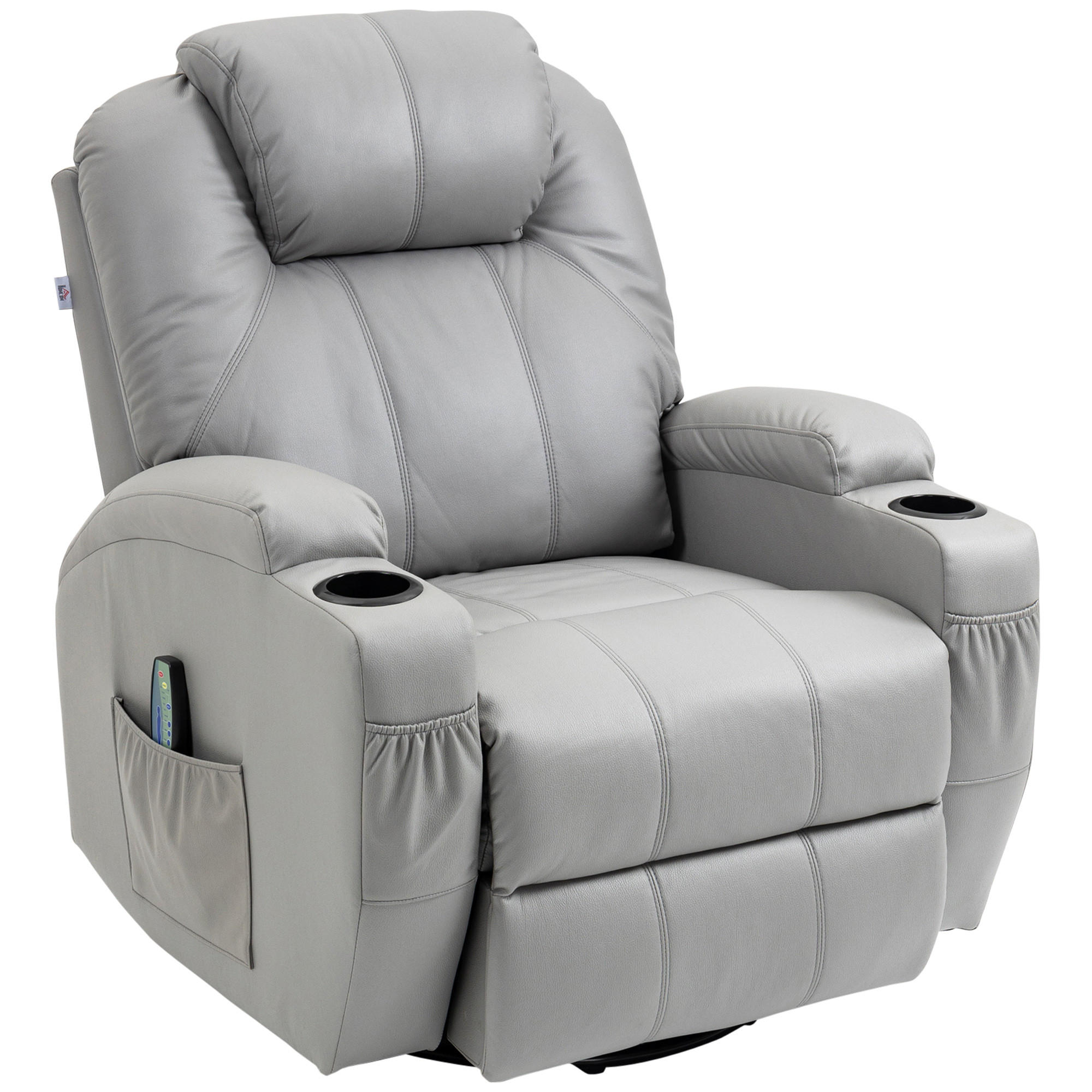 MASSAGESESSEL, Grau, Kunstleder, Metall - Grau, Kunststoff/Metall (99/106/89cm) - HOMCOM