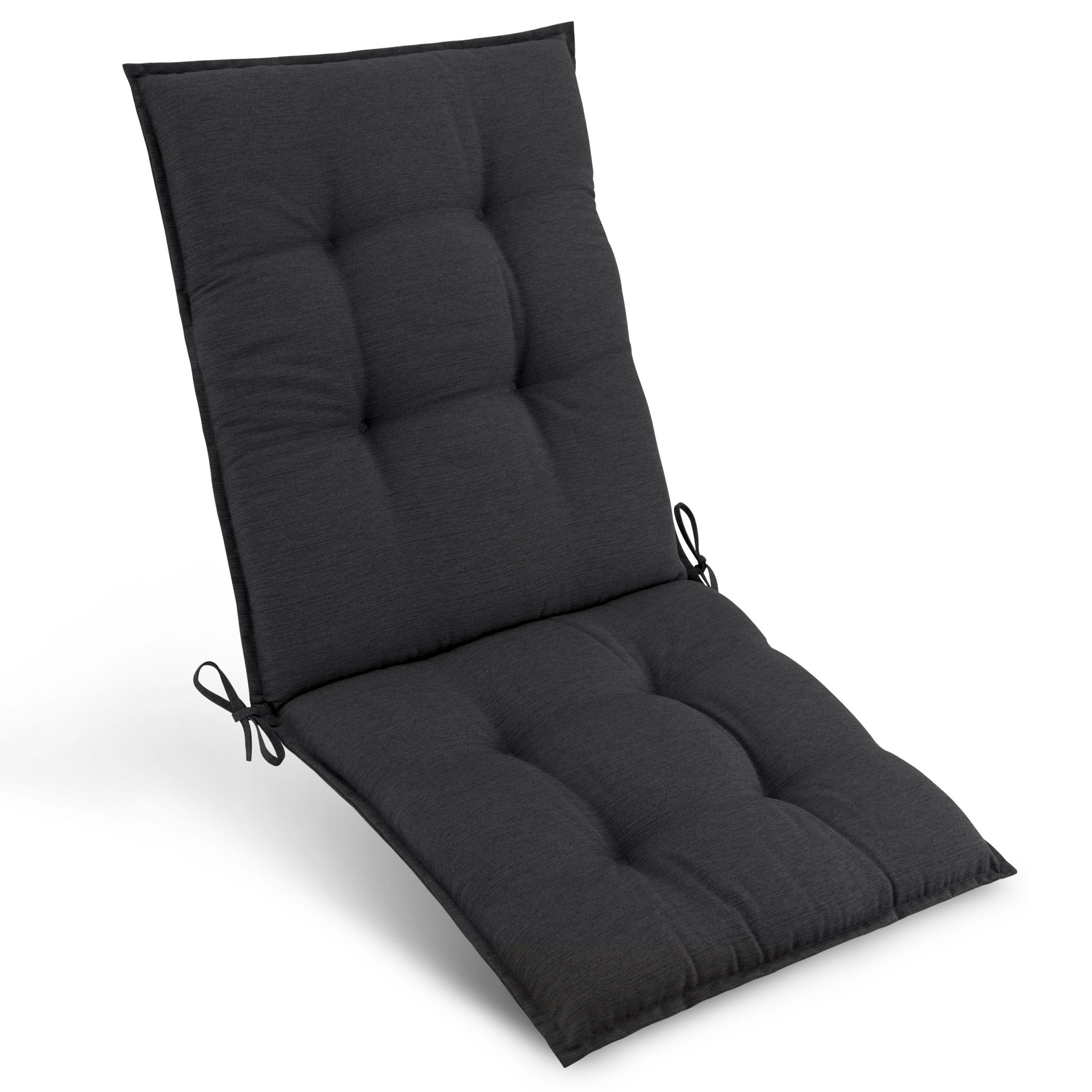 Beautissu Niederlehnerauflage Anthrazit 50x8x105 cm