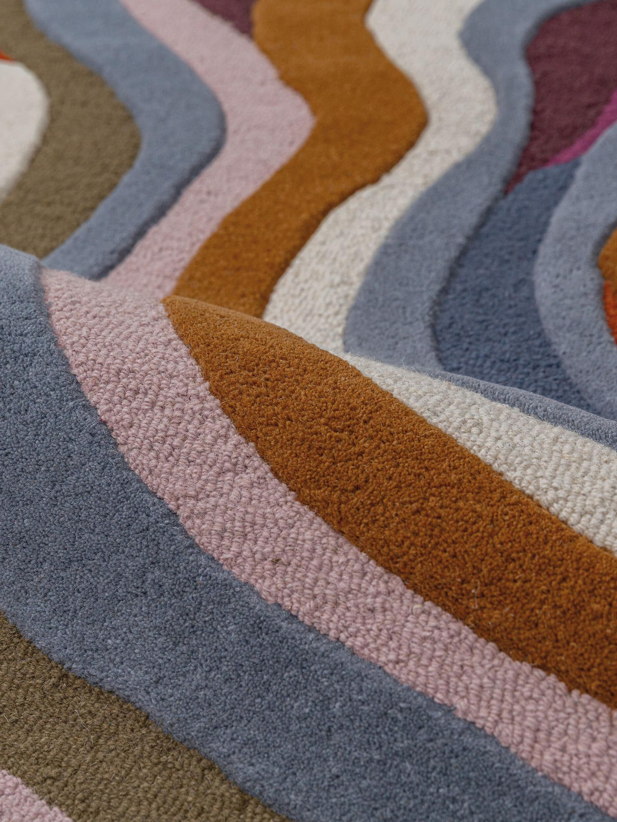 TEPPICH aus Wolle, handgetuftet, EFFRA, in Multi, Wellen-Swirl, 140 x 200 cm - Multicolor, Textil (140/200cm) - KADIMA DESIGN