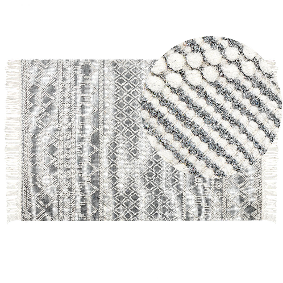 TEPPICH geflochten Solhan 300/200 cm - Beige, Textil (200/300cm) - Beliani