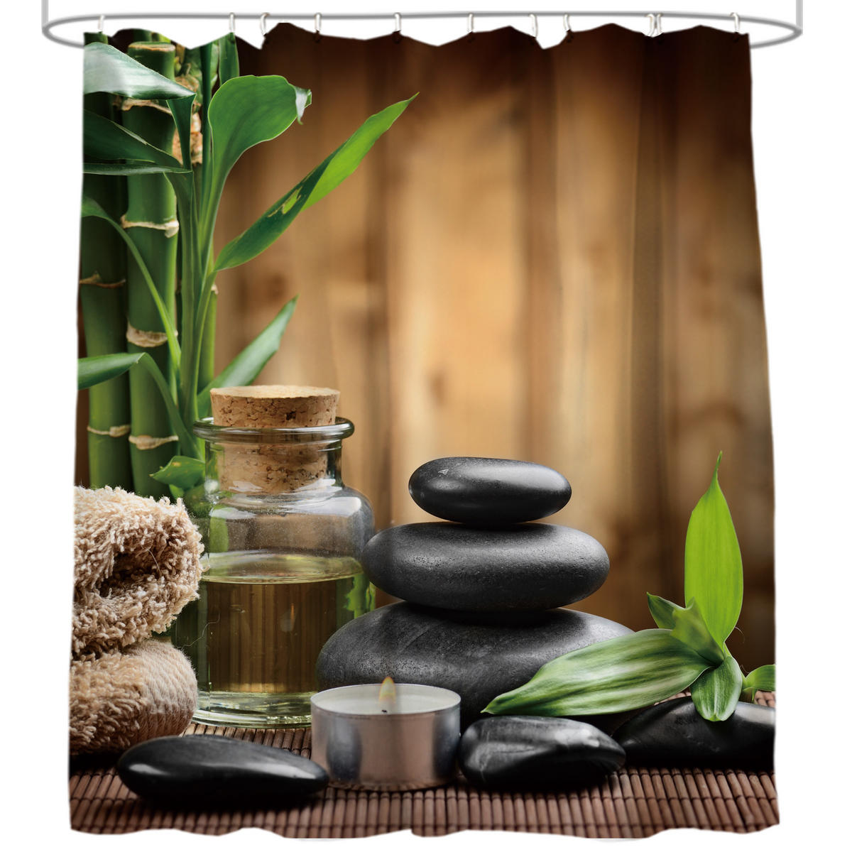 DUSCHVORHANG Spa 180 x 200 cm - Braun, Textil (180/200cm) - Sanilo
