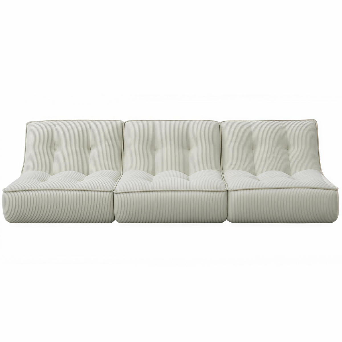 GARTENSOFA mit 3 Sitzplätzen, Ecru - Weiß, Textil (240/70/90cm) - Oviala