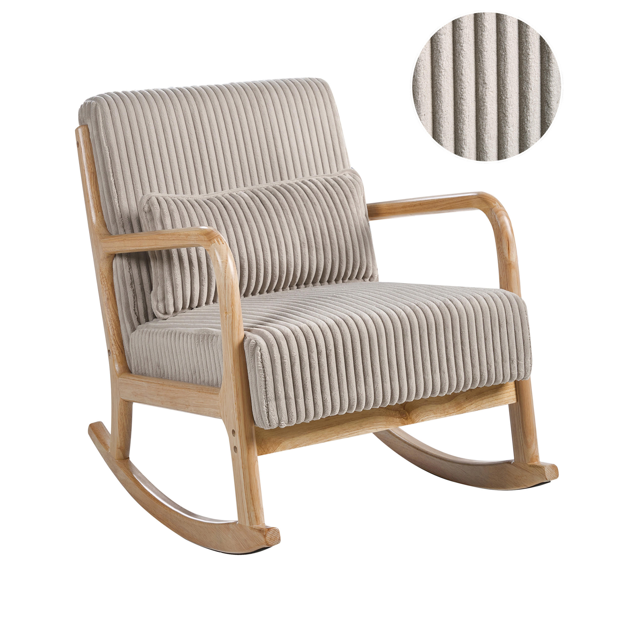 SCHAUKELSESSEL Hellbraun Sorsele - Hellbraun/Beige, Textil (65/79/81cm) - Beliani