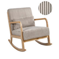 SCHAUKELSESSEL Hellbraun Sorsele - Hellbraun/Beige, Textil (65/79/81cm) - Beliani