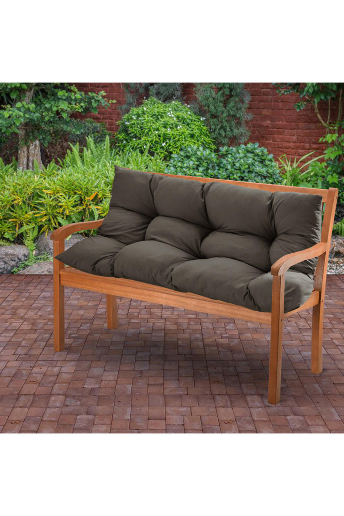 BANKKISSEN aus Polyester Dunkelgraues rechteckiges gestepptes Vielseitig einsetzbar 120 cm B x 80 cm - Dunkelgrau, Textil (80/120cm) - Livingandhome