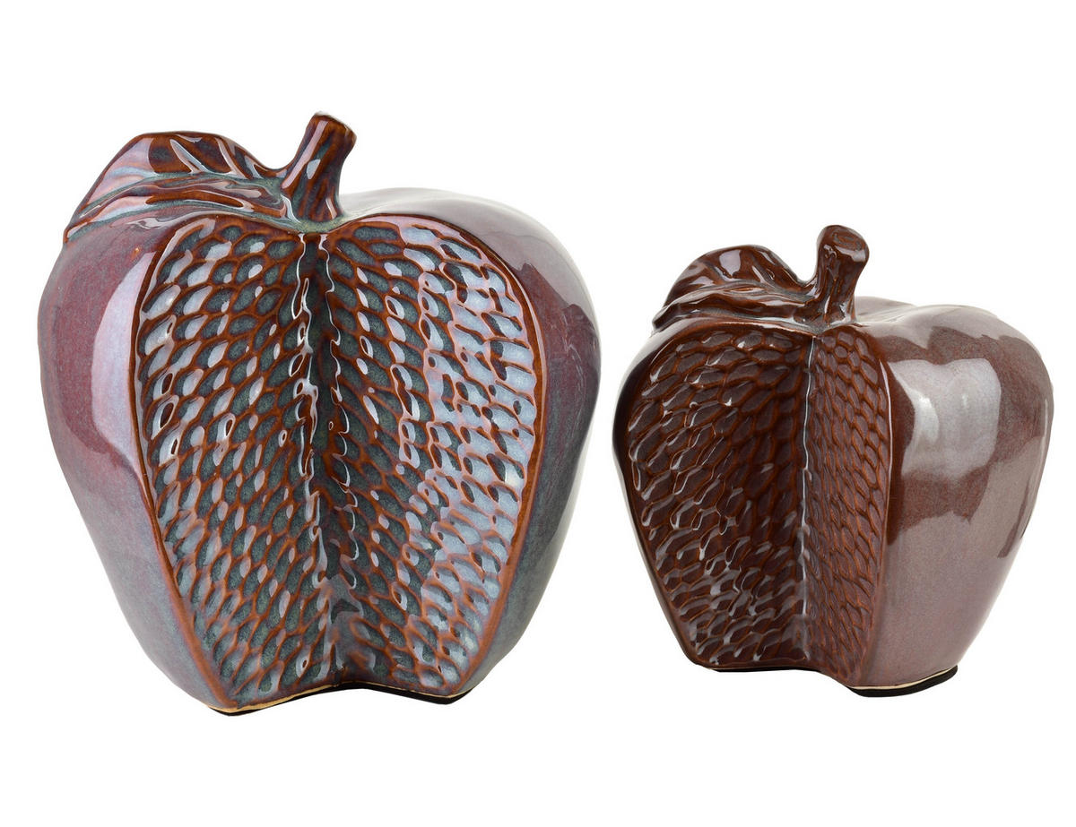 DEKOFIGUR Saggio grau 12/10/12.5 cm Keramik - Lila, Keramik (12/12.5/10cm) - Mondex