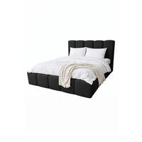 POLSTERBETT CLOUDY mit Bettkasten 180x200,Doppelbett,Lattenrost,Boxspringbett-Optik,ohne Matratze,Schlafzimmer-Schwarz - Schwarz, Holz (180/200cm) - Furnistar