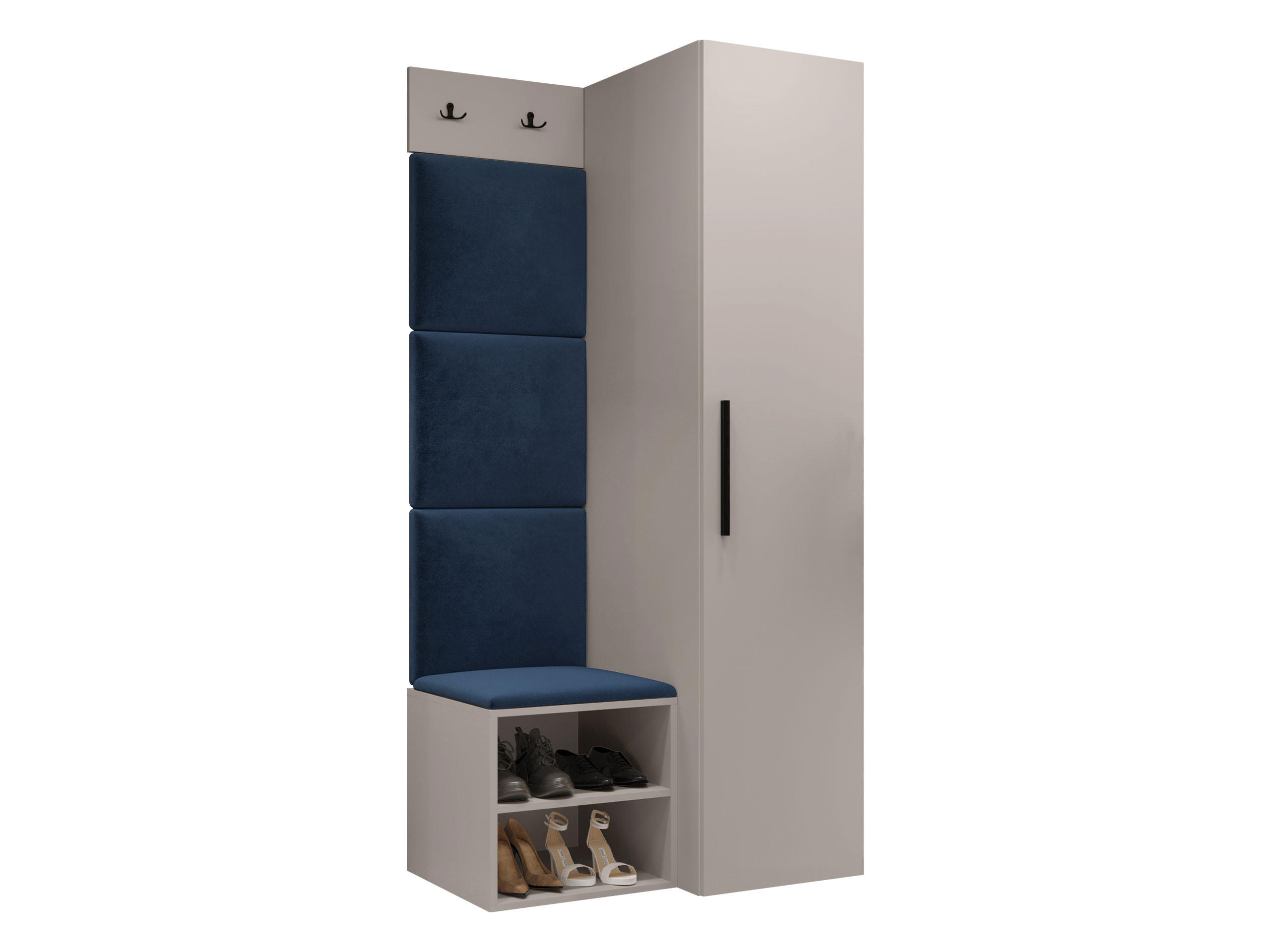 MOBILIER PENTRU HOL Medi III - albastru/cașmir, material plastic/compozit lemnos (40/191/50cm) - MIRJAN24