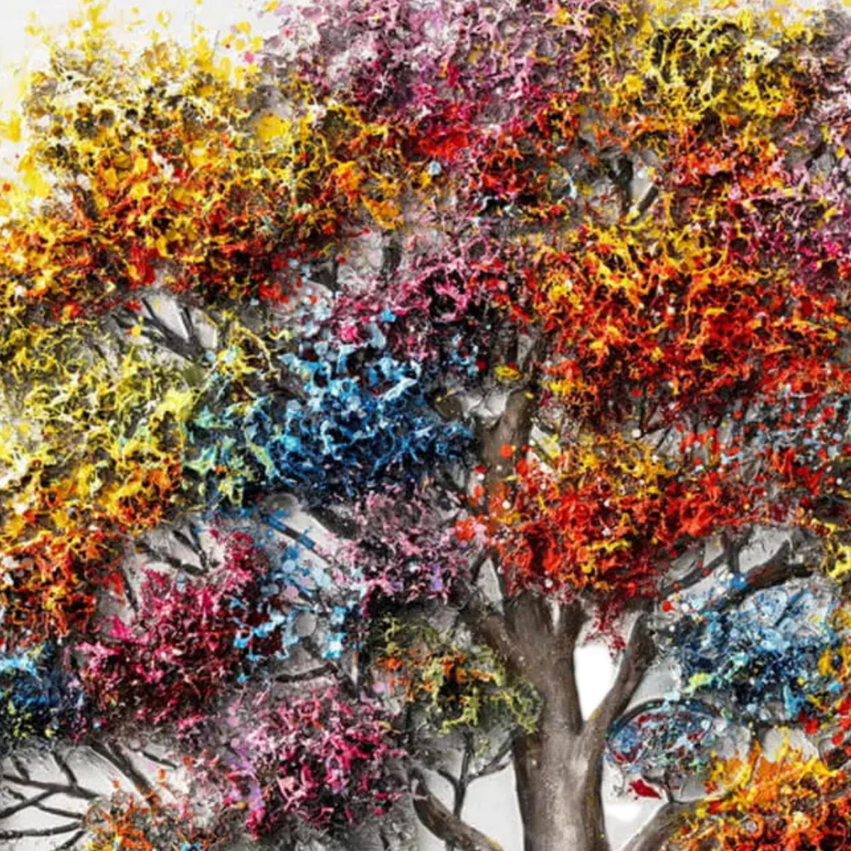 ACRYLBILD HANDGEMALT 80/80 cm - Grau, Holz/Textil (80/80cm) - KUNSTLOFT