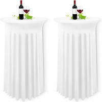 STEHTISCHHUSSE 2er-Set Weiß 80 x 110 cm - Weiß, Textil (80/110cm)