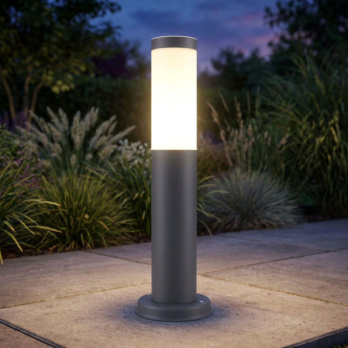 LED WEGELEUCHTE Edelstahl Anthrazit BOSTON - Anthrazit, Metall (7.6/7.6/45cm)