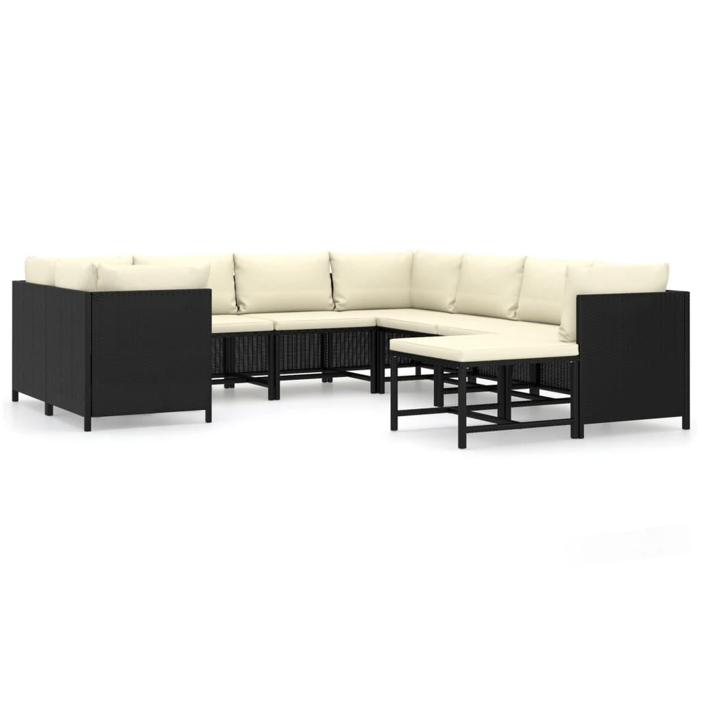GARTENSET Reis 9-teilig - Schwarz, Metall - Nettlife