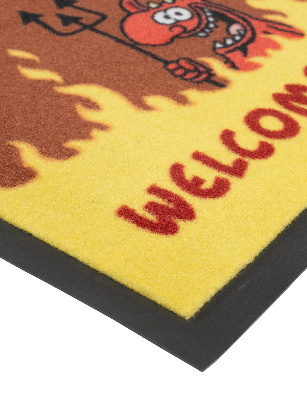FUSSMATTE Ralph Ruthe Welcome to Hell Teufel Braun 39 x 58 cm - Braun, Kunststoff (39/58cm) - United Labels