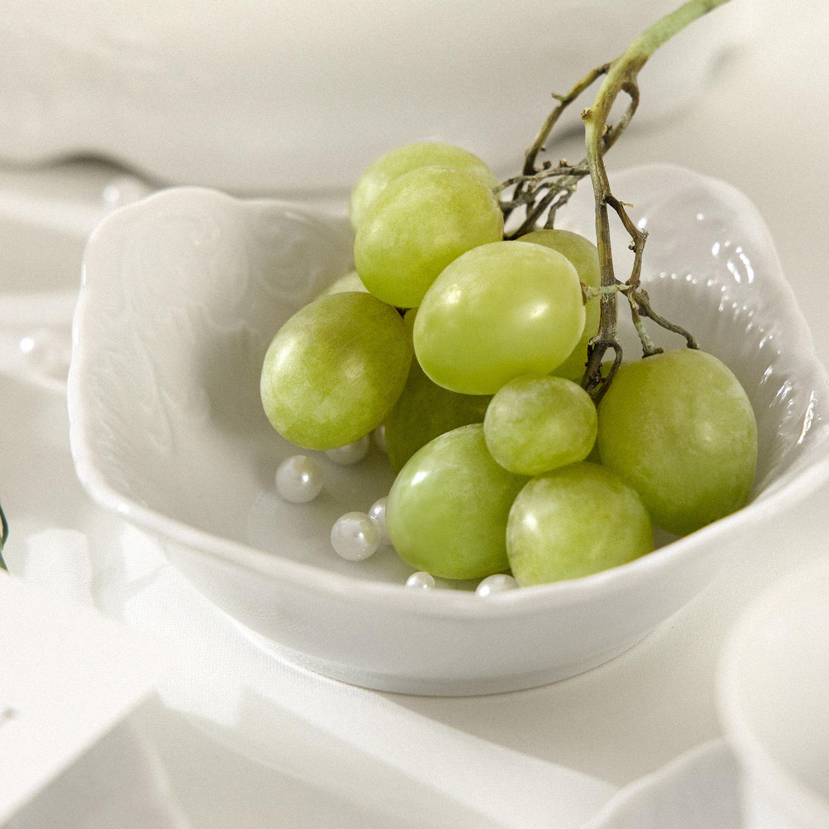 SALATSCHÜSSEL Cmielow Rococo 6-tlg - Weiß, Keramik (14cm) - KONSIMO®