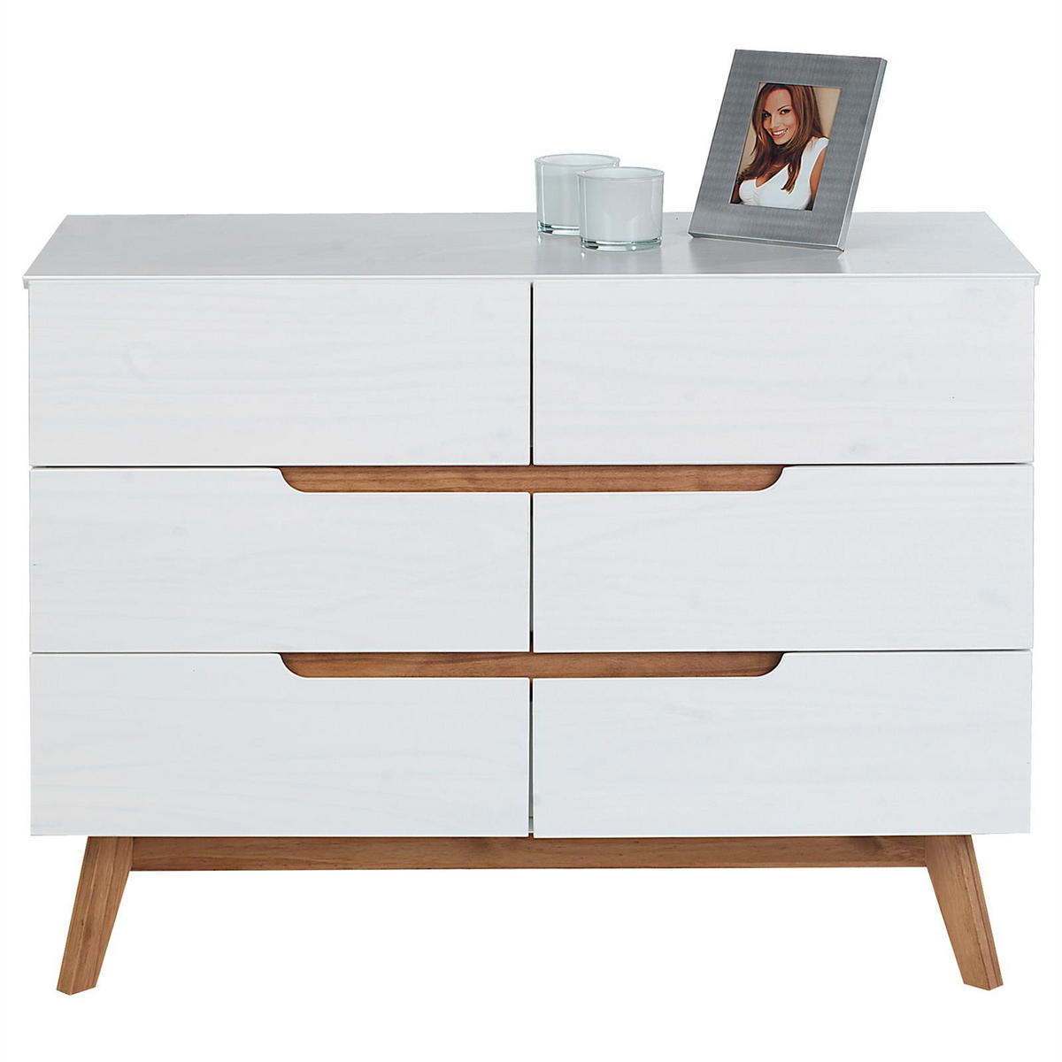 KOMMODE TIBOR - Weiß, Holz (98/77/40cm) - IDIMEX