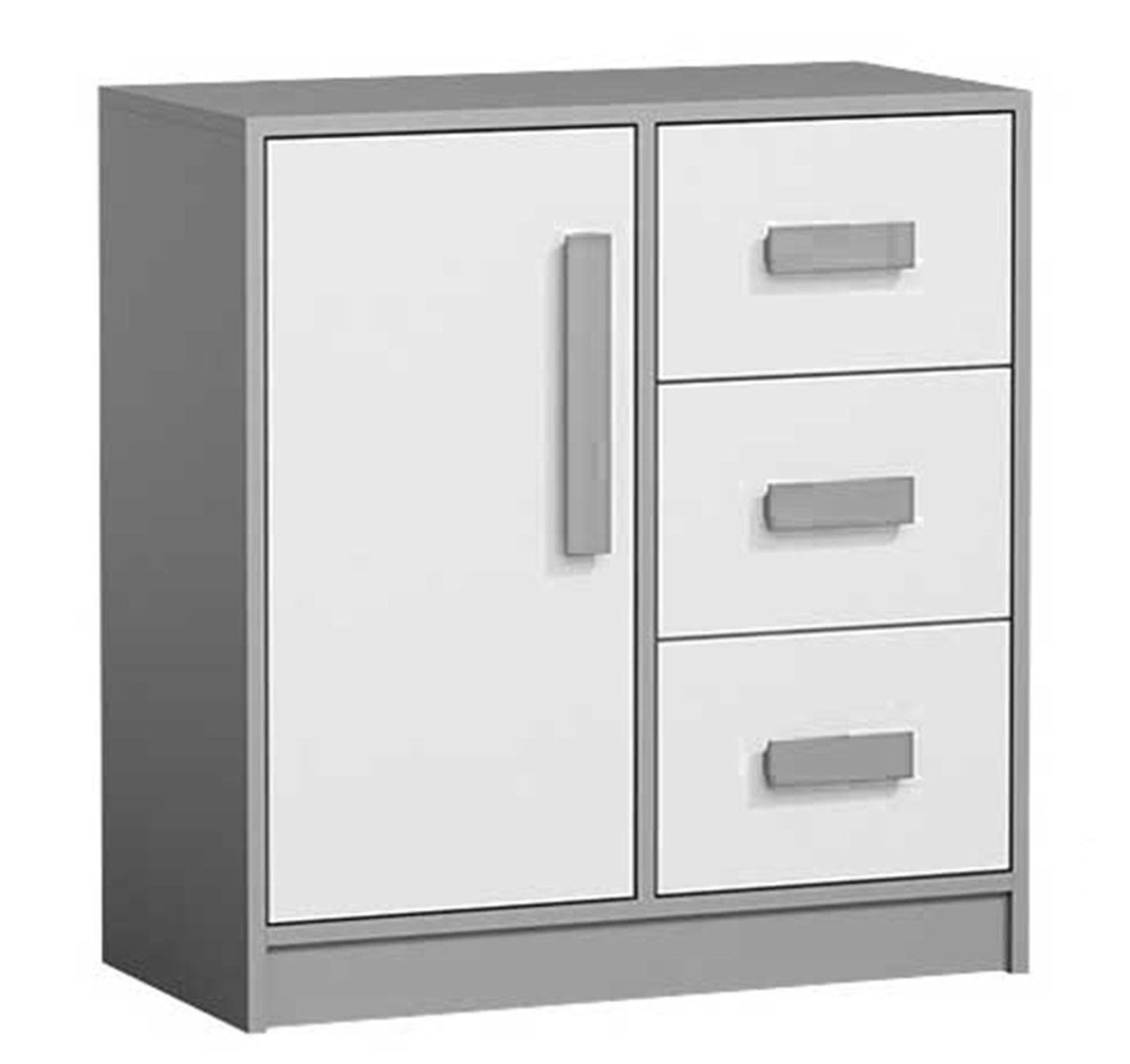KOMMODE Git weiß / anthrazit 80 / 40 / 85cm - Anthrazit/Weiß, Holz/Holzwerkstoff (80/85/40cm) - Feldmann-Wohnen