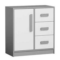 KOMMODE Git weiß / anthrazit 80 / 40 / 85cm - Anthrazit/Weiß, Holz/Holzwerkstoff (80/85/40cm) - Feldmann-Wohnen