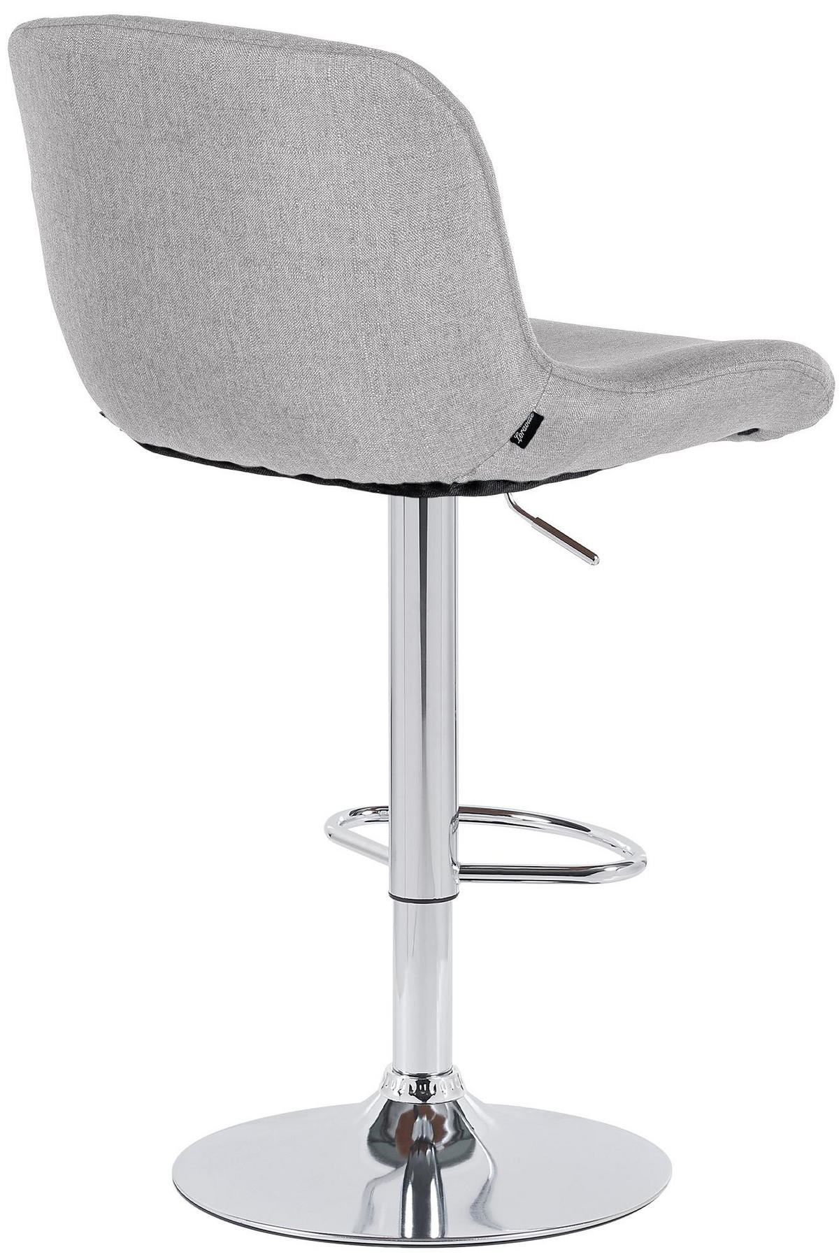 BARHOCKER Stoff hellgrau - Chromfarben/Hellgrau, Textil/Metall (50/85/50cm) - CLP