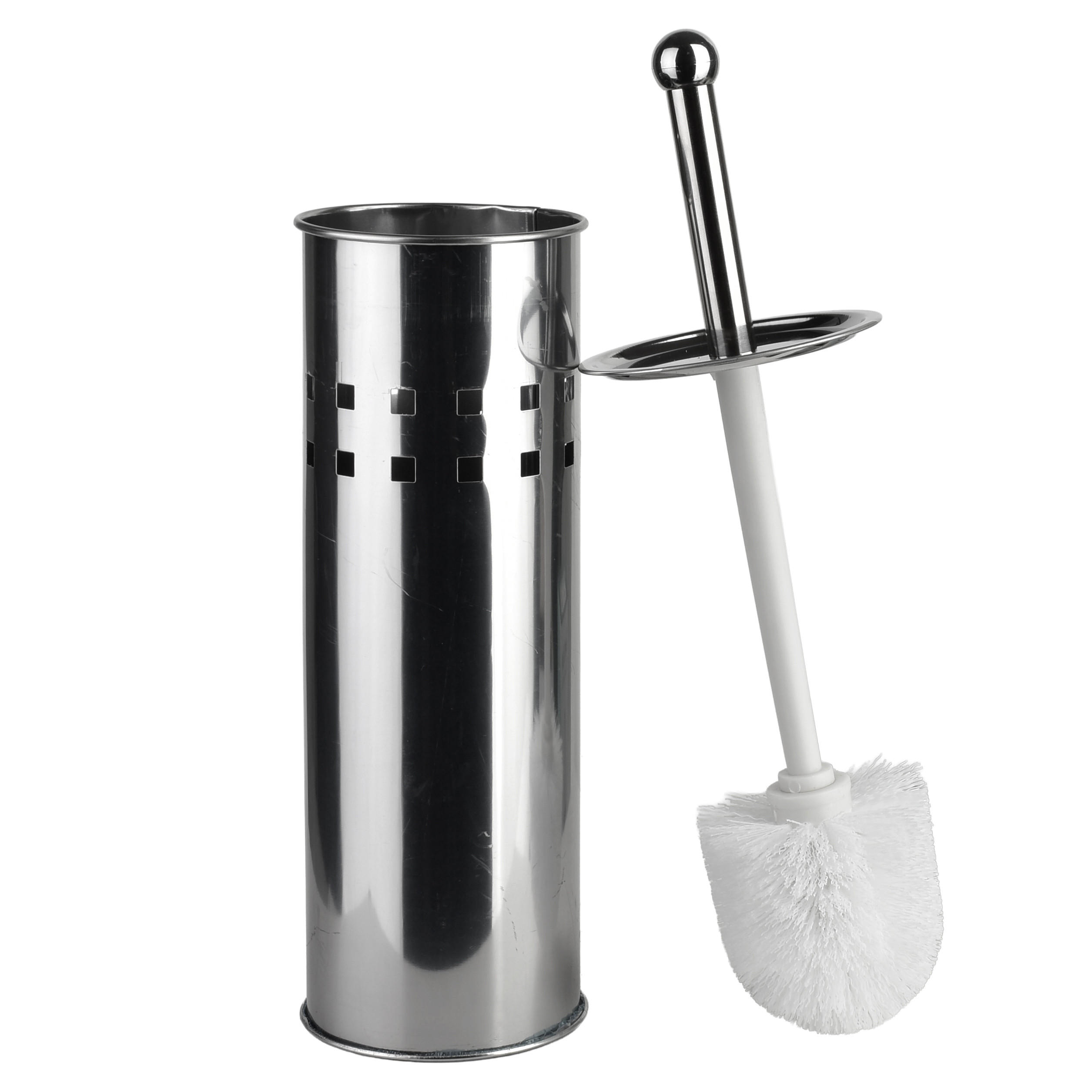 WC-BÜRSTE Dea silberfarben 10/10/37.5 cm Metall - Silberfarben, Metall (10/37.5/10cm) - Mondex