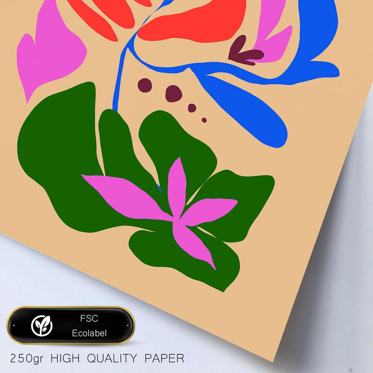 POSTER Set Mit 6 Malerisch 2 In Blume Zusammenfassung Ästhetische Dekorative Gemälde Für Ihr Wohnzimmer Schlafzimmer Zuhause A3 & A4 Schwarzer Rahmen - Schwarz, Papier (29/3cm) - Nacnic