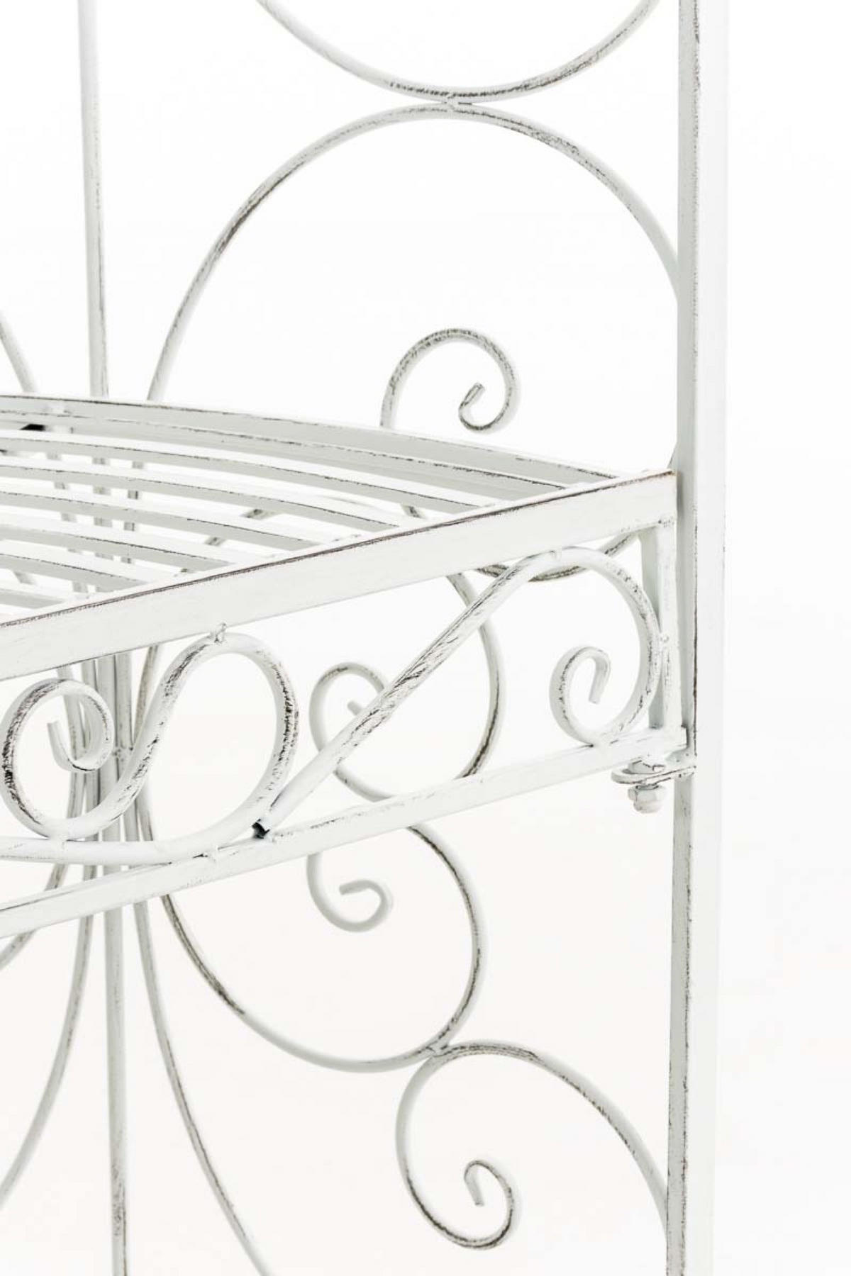 HALBPAVILLON Rosalia mit Sitzbank antik weiß - Schwarz, Metall (120/178/58cm) - TPFGarden