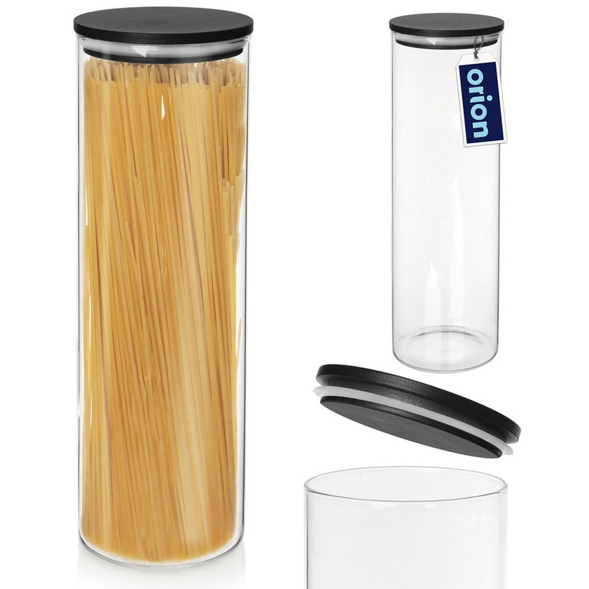 VORRATSGLAS Black-Design 1,5 l Transparent - Transparent, Glas (9/27/9cm) - Orion 