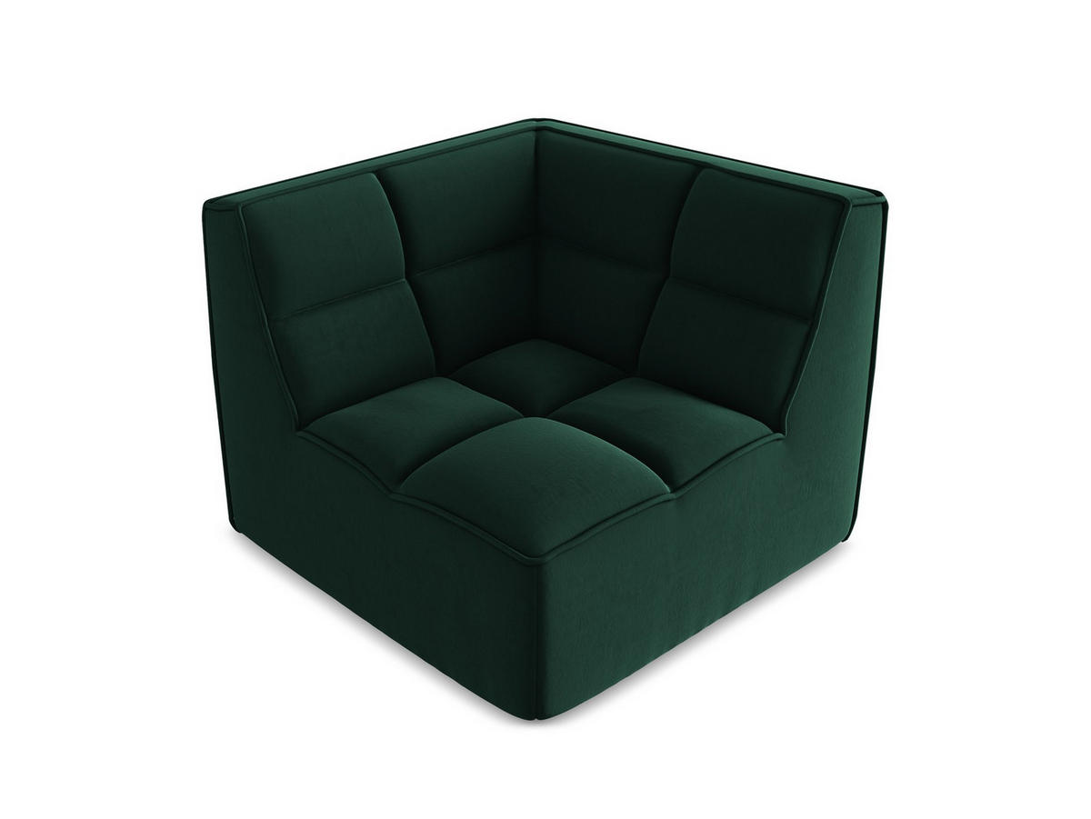SOFAELEMENT Samt Stoff Grün - Dunkelgrün/Schwarz, Kunststoff/Textil (98/75/98cm) - Makamii