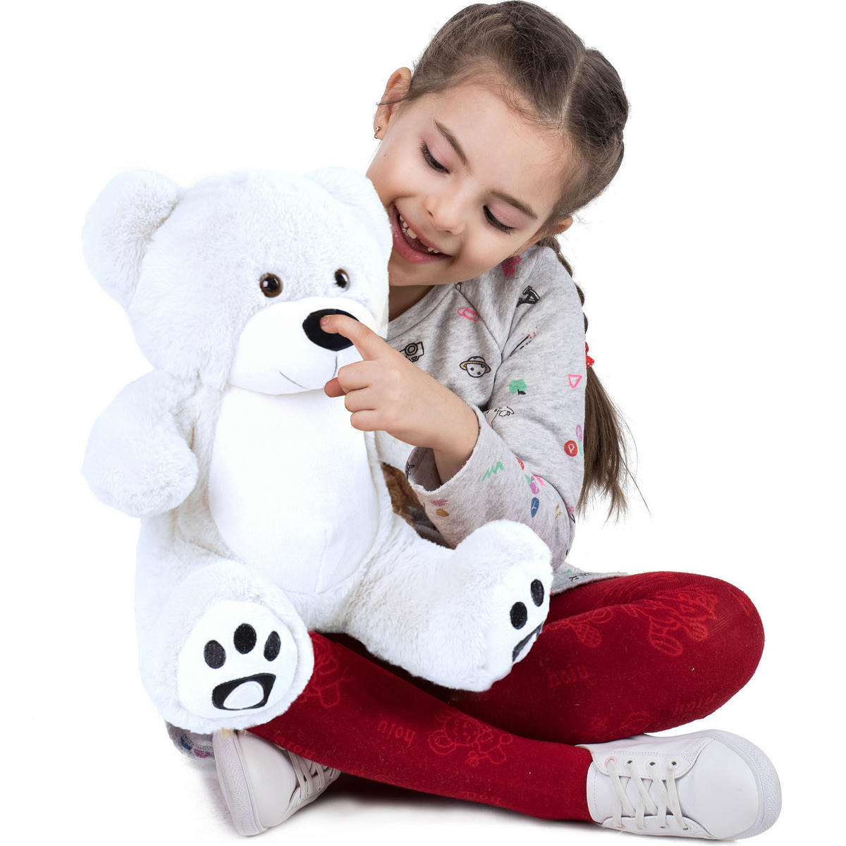 TEDDYBÄR süße Plüschtiere 25cm Weiß - Weiß, Textil (10/12cm) - Vercart