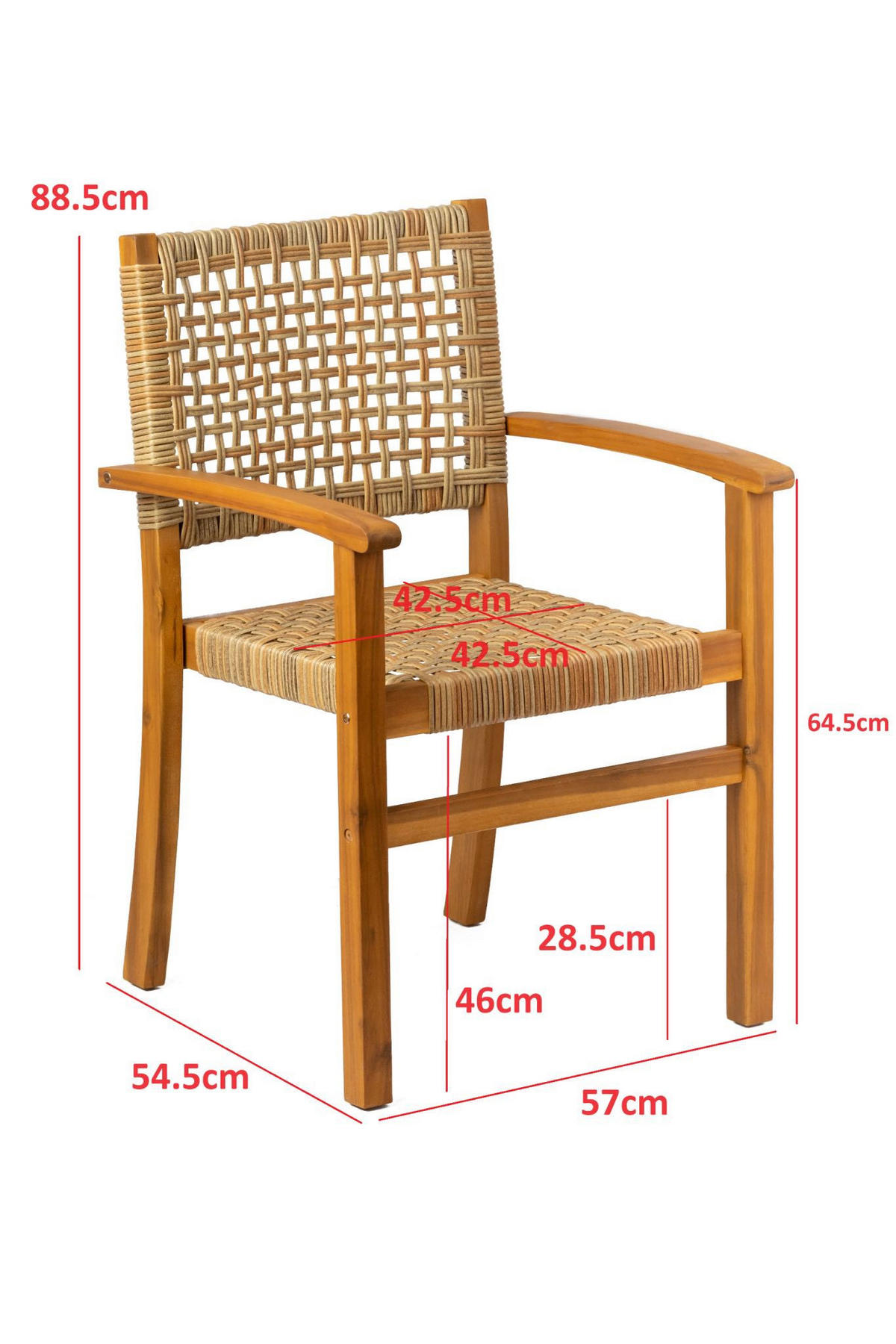 GARTENSTUHL 2er-Set Holz Braun - Braun, Holz (57/88/54cm) - Nordlys