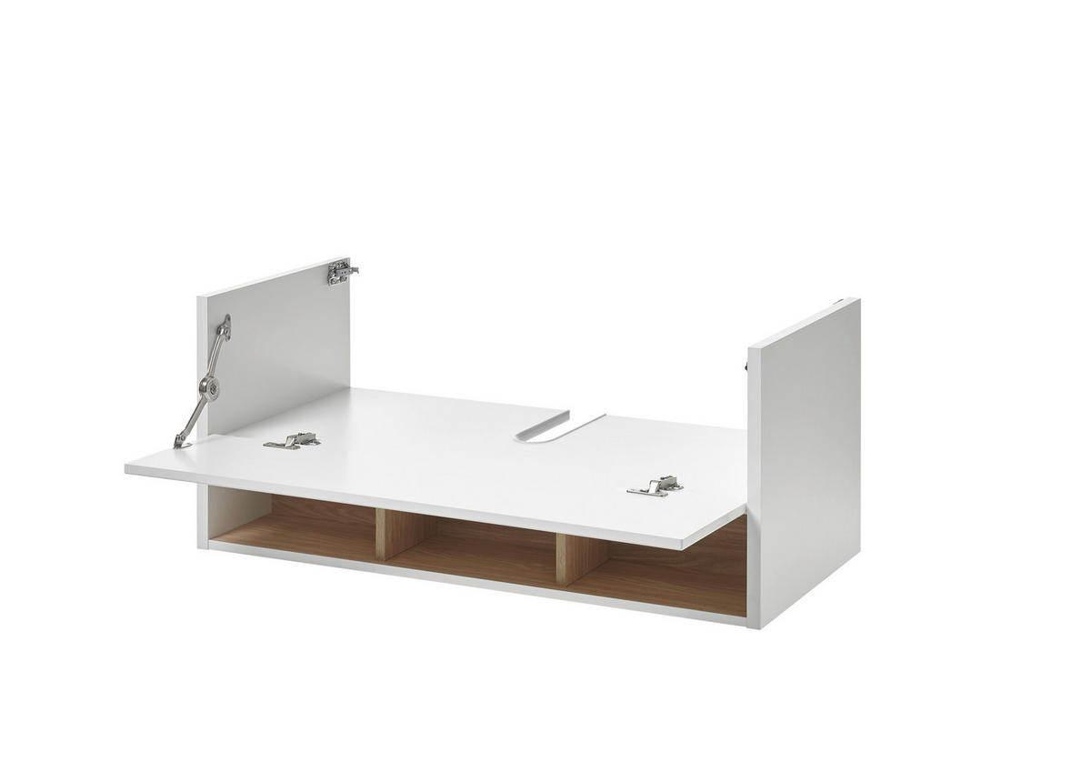 WASCHTISCH M20 Weiß Hochglanz & Eiche Dekor 100/42/46 cm breit ohne Waschbecken - Weiß Hochglanz/Eichefarben, Holzwerkstoff (100/42/46cm) - Livojo