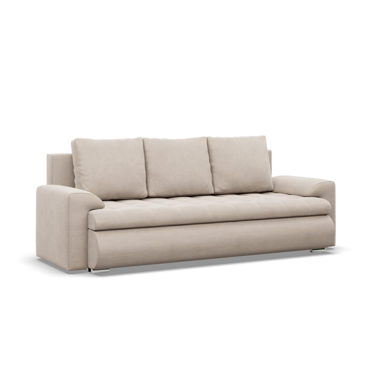 SOFA 3-SITZER MIT SCHLAFFUNKTION FORESTA, Beige - Beige, Textil (222/92/96cm)